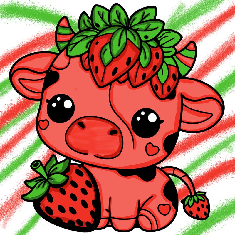 cute strawberry cow