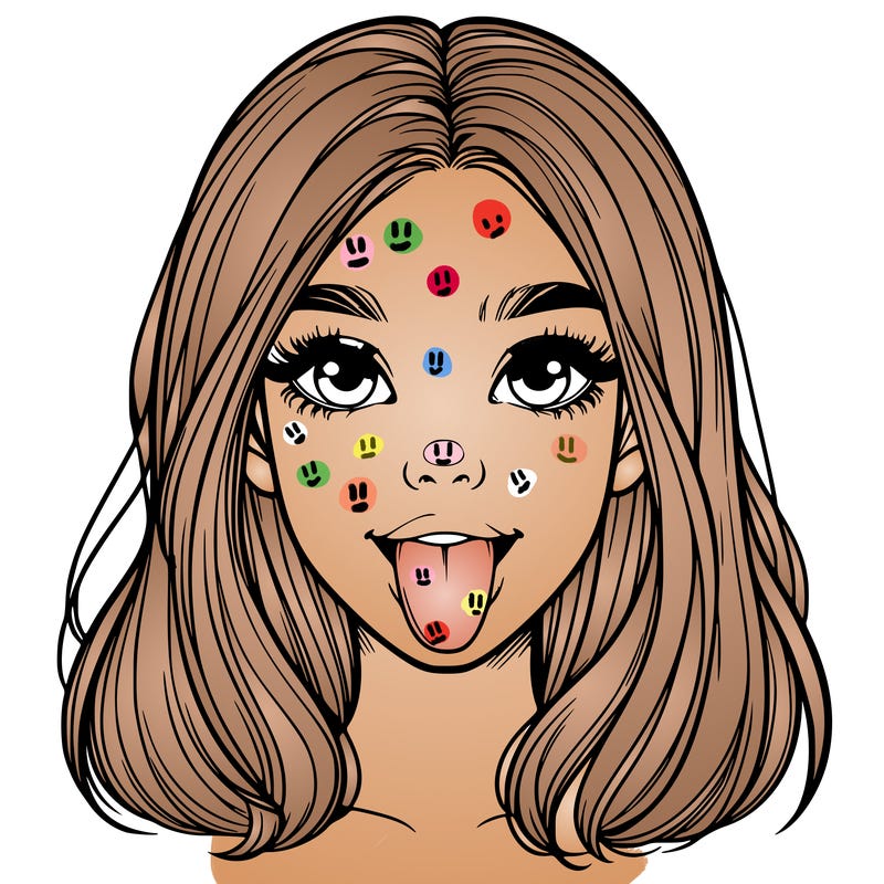 realistic girl with her tongue out