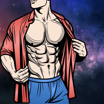 a hot athletic guy with his shirt open