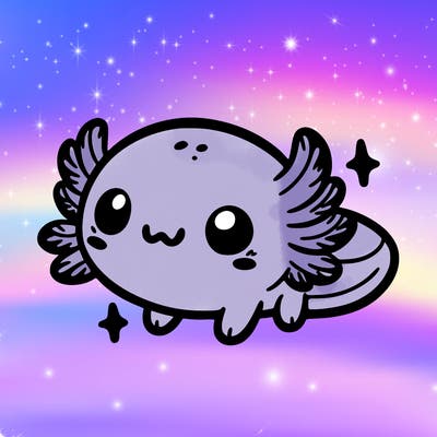 cute easy baby axolotl