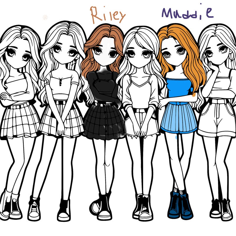 a group of girls realistic