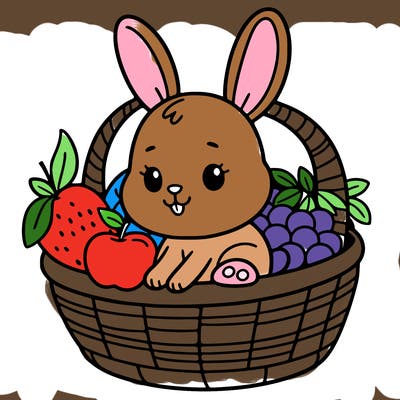 bunny in a fruit basket
