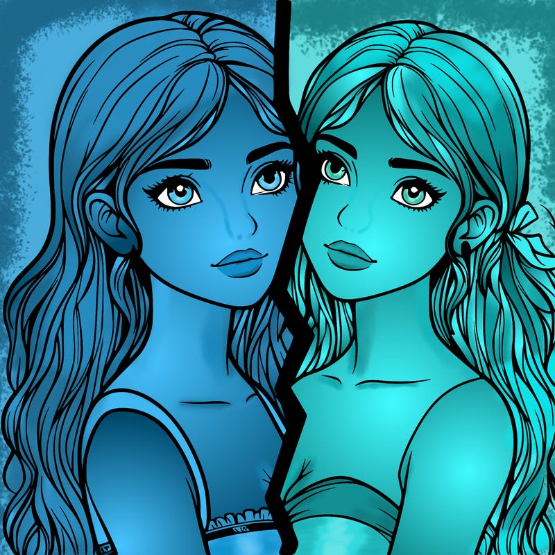 split realistic girl