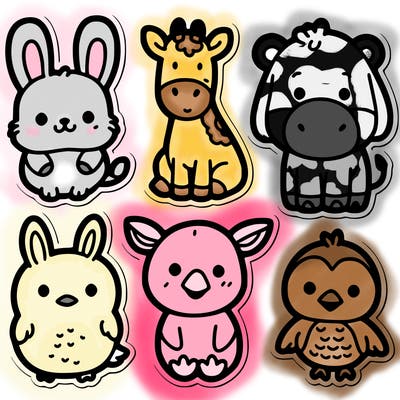 cute animal stickers