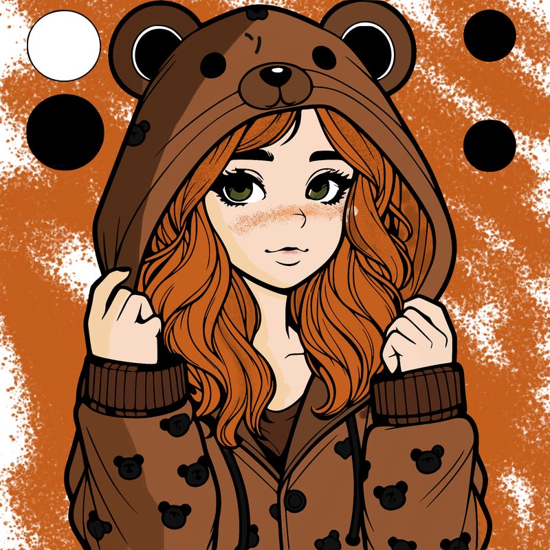 realistic girl in a animal pjs hoodie