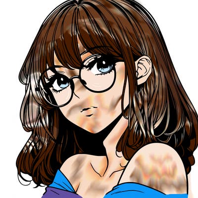 manga woman character with glasses and nice lips