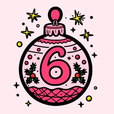 christmas ball with the number 6