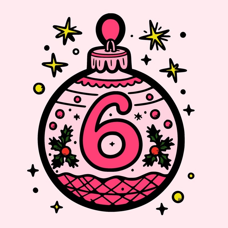 christmas ball with the number 6