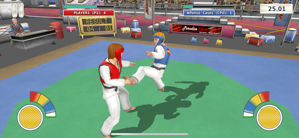 Athletics 3: Summer Sports - Dos atletas en un combate de Taekwondo dentro del juego Athletics 3 Summer Sports