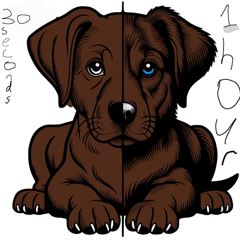 realistic dog split picture