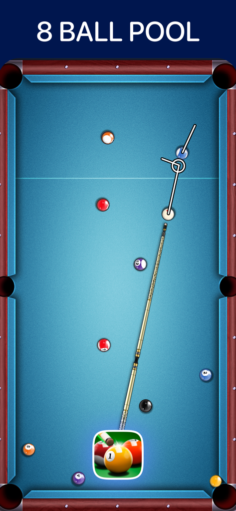 8 Ball Pool mini game for two players on one screen
