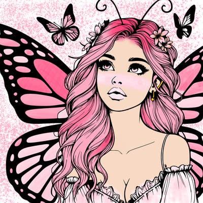 butterfly fairy realistic girl
