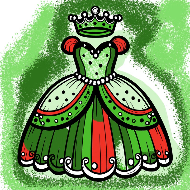 gown with tiara