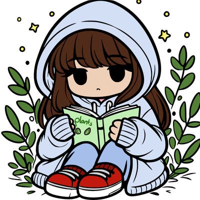 girl in oversized hoodie reading a book