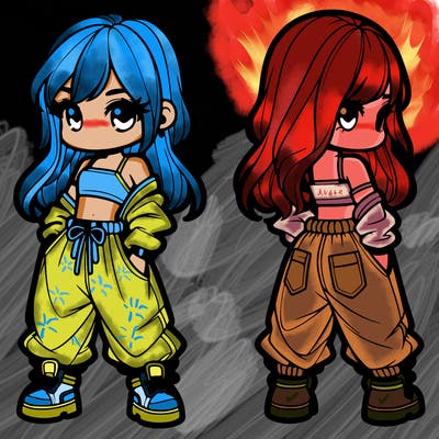 girl in crop top and baggy pants