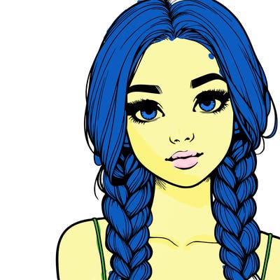 realistic girl with braids