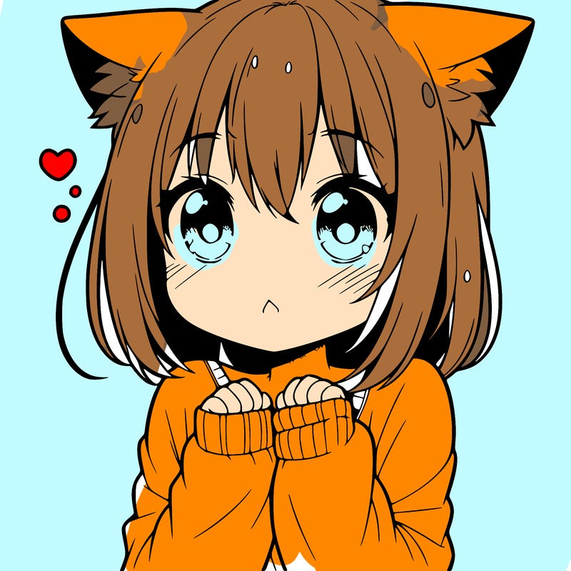 shy anime catgirl