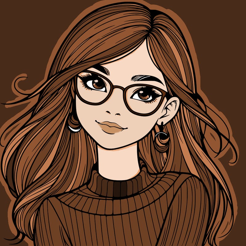 realistic girl with glasses