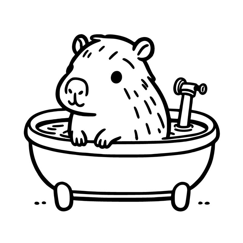 capybara in bathtub