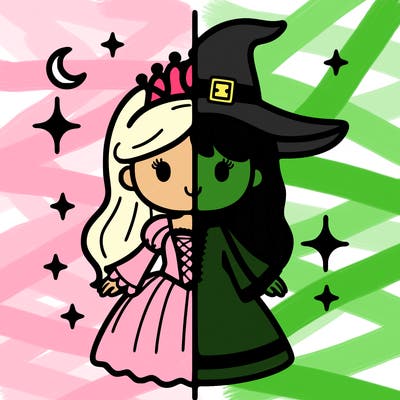 split princess and witch
