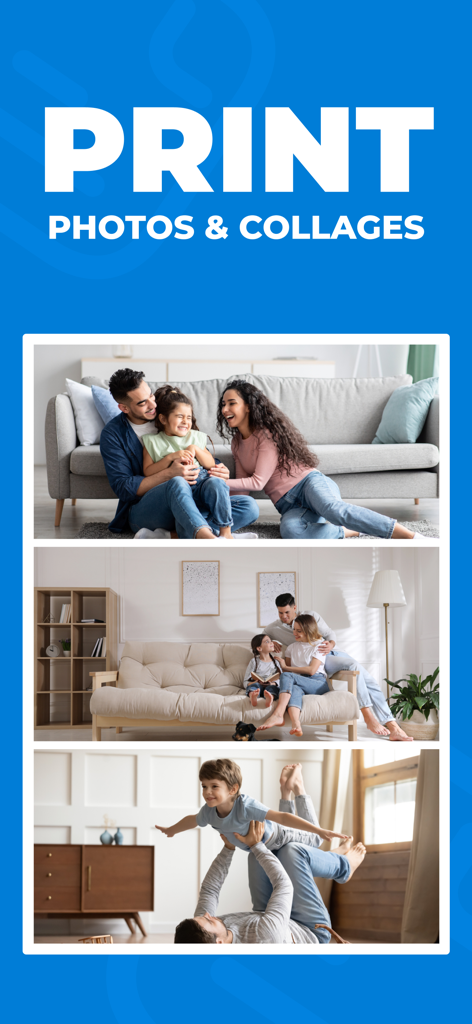 Smart Printer App: Print, Scan - Smart Printer App interface showing the feature to print family photo collages