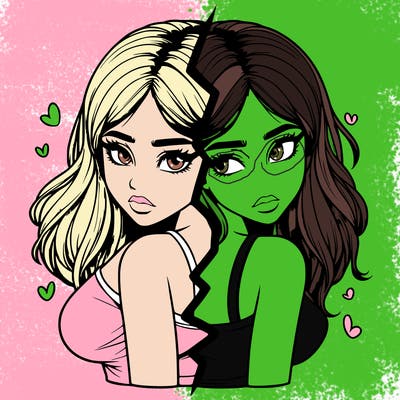 realistic girl split