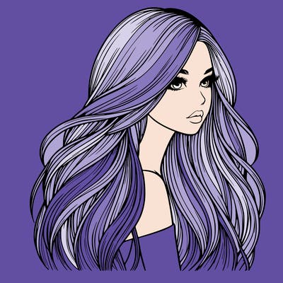 realistic girl with long realistic hair