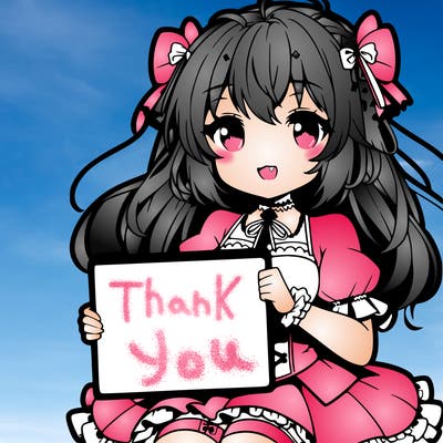 anime girl holding a sign that’s blank, sitting or standing,smiling