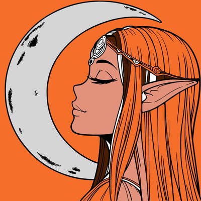 a realistic moon elf