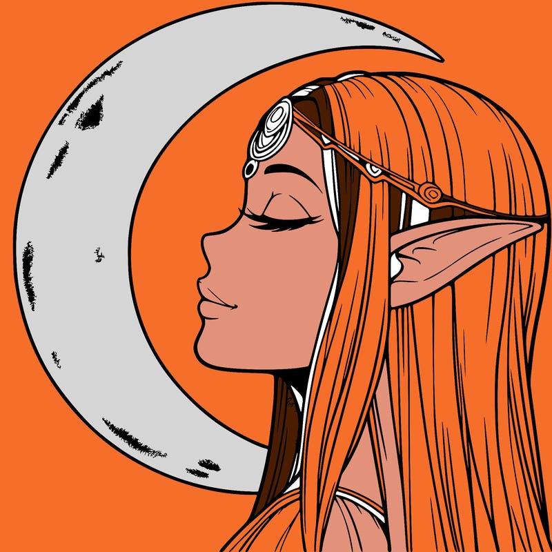 a realistic moon elf