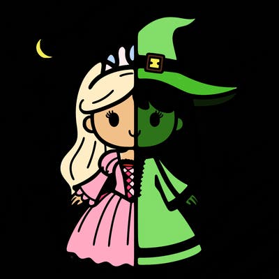split princess and witch