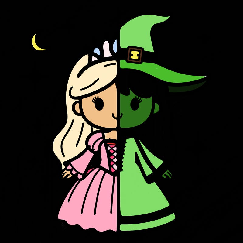 split princess and witch