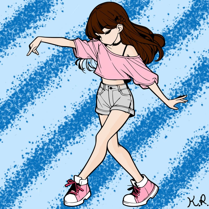realistic girl danceing