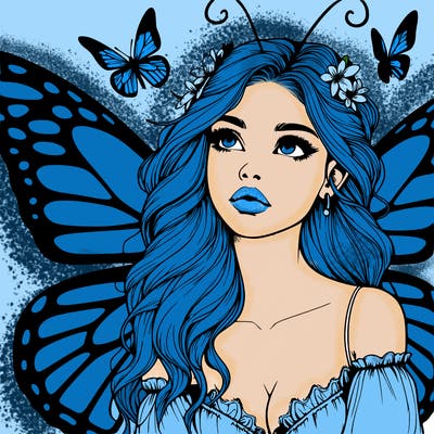 butterfly fairy realistic girl