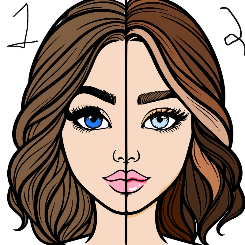 realistic girl split half