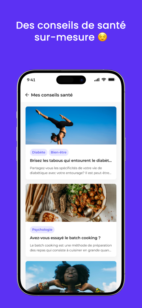 ProCare by Susu - A smartphone screen showing personalized health advice and wellness articles in the ProCare app.