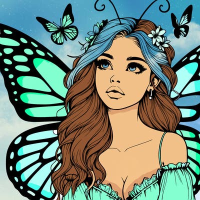 butterfly fairy realistic girl