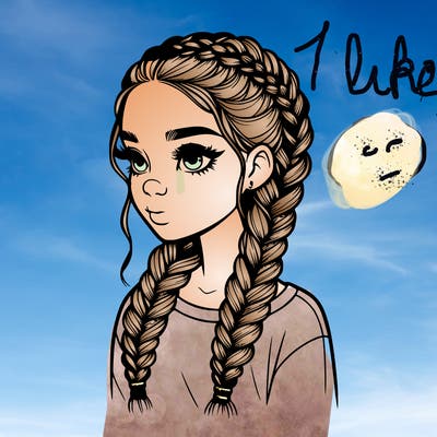 realistic girl with braids