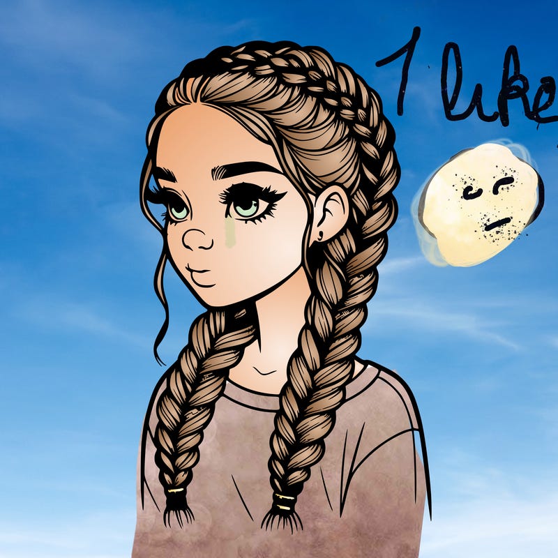 realistic girl with braids