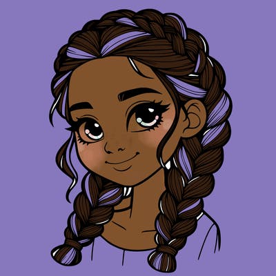 girl with braids realistic