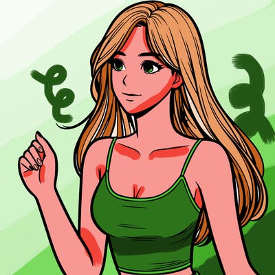 girl in tank top realistic