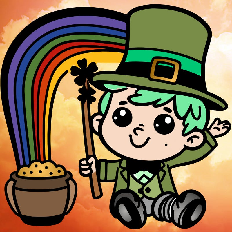 leprechaun with rainbow