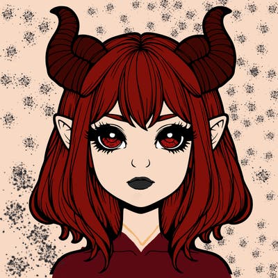 realistic girl with horns