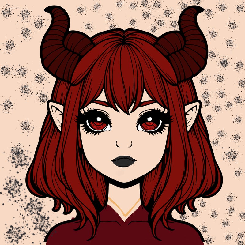 realistic girl with horns