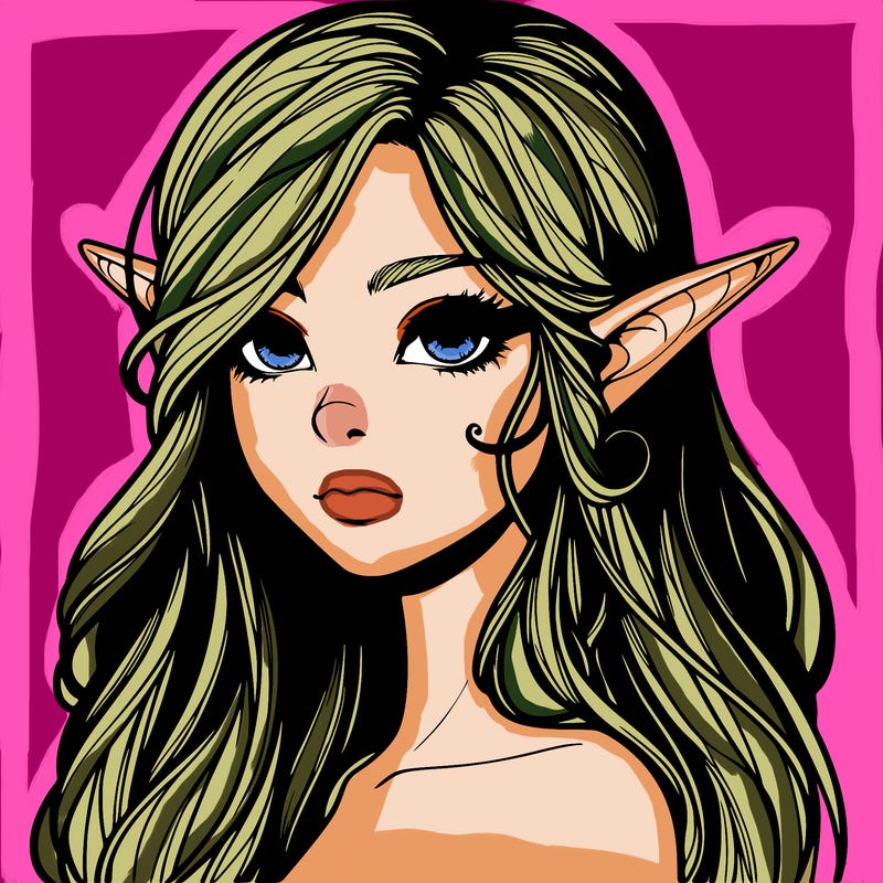 elf girl realistic dark fantasy