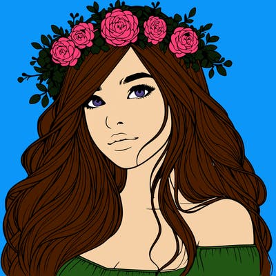 realistic girl with flower crown