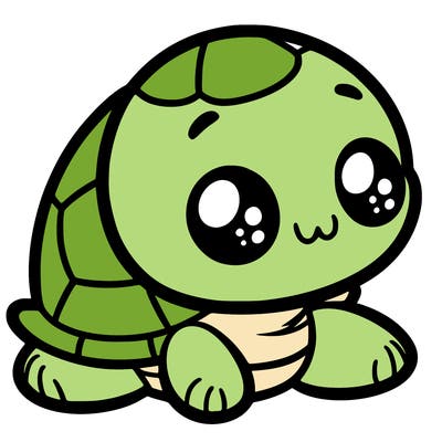 cute little animated turtle