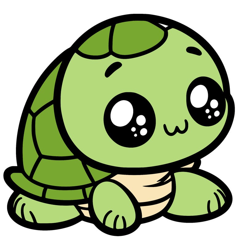 cute little animated turtle