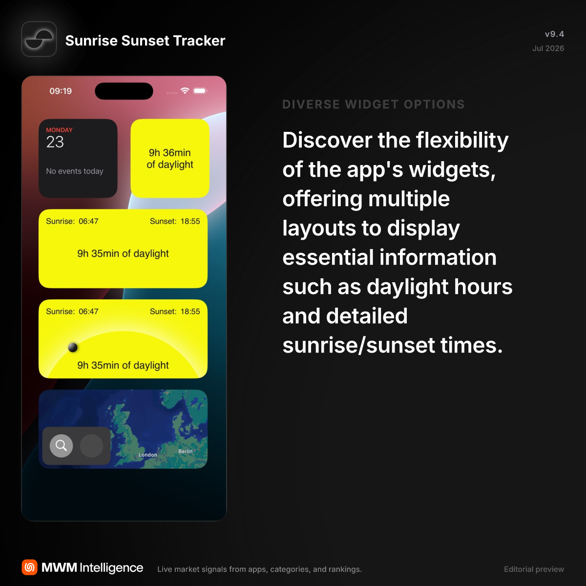 Sunrise Sunset Tracker - Travel App | MWM