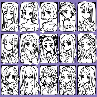 girls that look diffrent anime